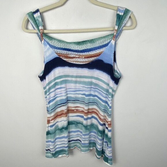 Anthropologie Vanessa Virginia Sagebrush Tank Top Size XS Drape Neck Blouse Boho - Picture 4 of 7